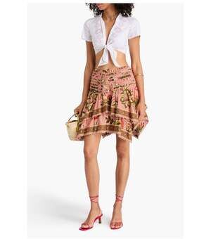 FARM Rio Pink Floral Printed Mini Skirt